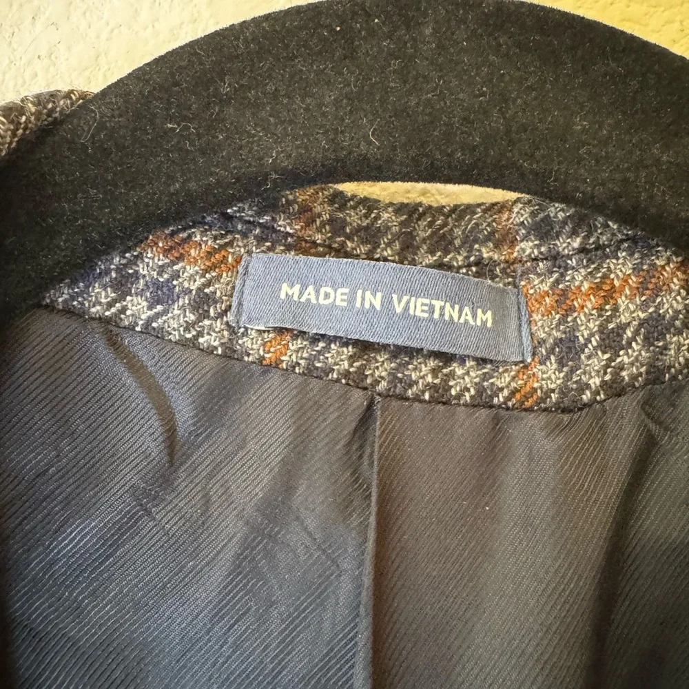 Stafford Men’s Suit Jacket/Sport Coat/Blazer Blue/Brown Plaid 44R